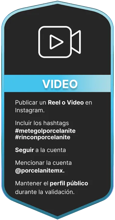 Instrucciones de registro para porcelanite